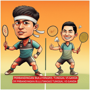 Perbandingan Bulutangkis Tunggal vs Ganda